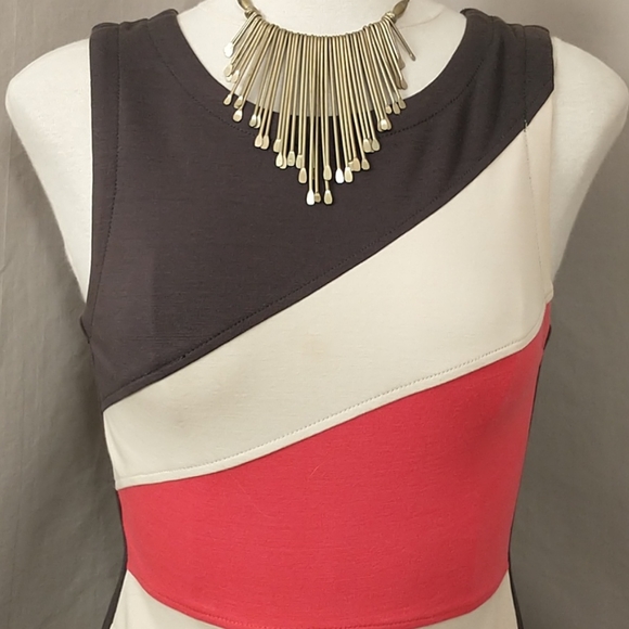 Designer Color Block Bodycon Dress Yoana Baraschi - Picture 2 of 9